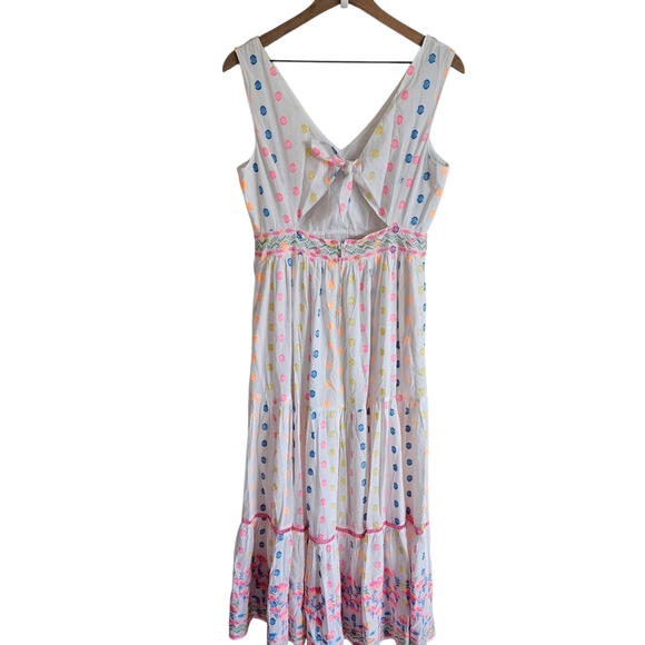 Lilly Pulitzer White Charleen Polka Dot Sleeveless Maxi Dress - Picture 3 of 16